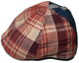 Vintage Christys' Crown Flannel & Denim Scally Cap 6 Panel Pub Hat