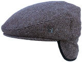 Headchange USA American Made Herringbone Ear Flap Ivy Newsboy Cap