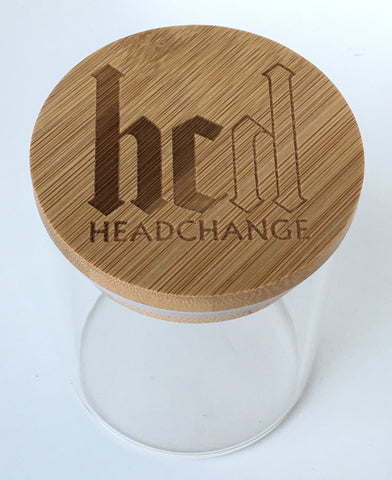 Headchange Glass Stash Jar with Bamboo Lid