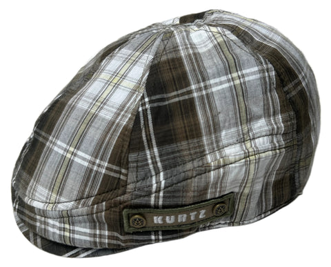 Vintage A Kurtz Phillip Plaid Cotton Ivy Cap Modified Scally 6 Panel Hat
