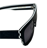 Rare Vintage Black Flys Boss Fly Polarized Wayfarer Sunglasses Striped