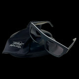 Rare Vintage Black Flys Boss Fly Polarized Wayfarer Sunglasses Striped