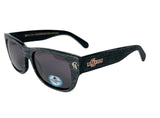 Rare Vintage Black Flys CA Boss Fly Polarized Wayfarer Sunglasses Grey Wood Grain