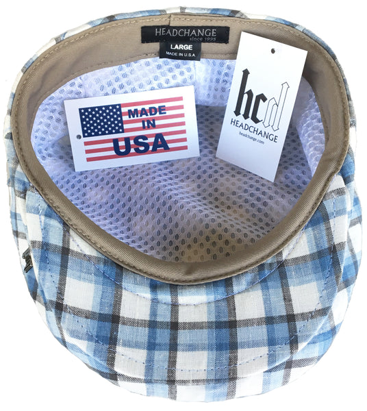 Headchange USA American Made 100% Linen Ivy Scally Cap Newsboy 