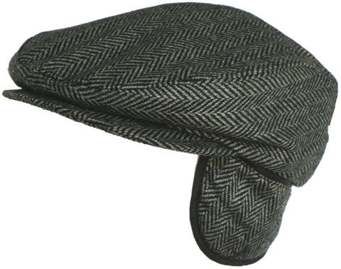 Broner Classic Herringbone Ivy Cap Winter Hat with Ear Flaps