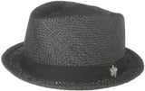 Christys Crown "Merenda" Bao Straw Diamond Crown Fedora