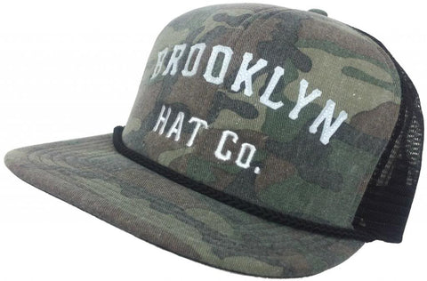 Brooklyn Hat Co Red Hook Trucker Cap Flat Brim Hat