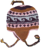 Wool Winter Chullo Beanie Knit Cap Ear Flaps Sherpa Nepal