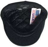 Headchange Made in USA Wool Blend Ivy Newsboy Cap Black