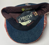 Vintage Christys' Crown Flannel & Denim Scally Cap 6 Panel Pub Hat