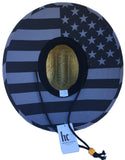 Headchange Big Brim Rush Straw Lifeguard Hat USA Black Flag Underbrim UPF