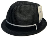 Vintage Stingy Brim Paper Straw Fedora by Odds in Black