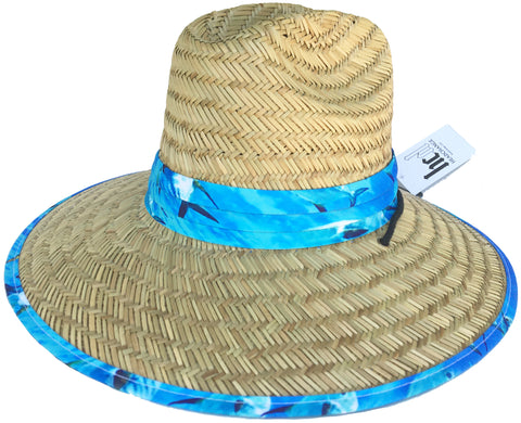 Headchange Wide Brim Lifeguard Hat Blue Fish Underbrim