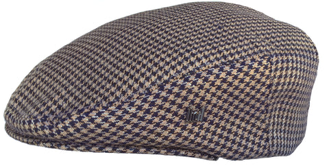 Headchange Made in USA Brown Hounds Tooth 100% Linen Ivy Cap