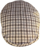 Headchange Made in USA Brown Plaid 100% Linen Ivy Cap