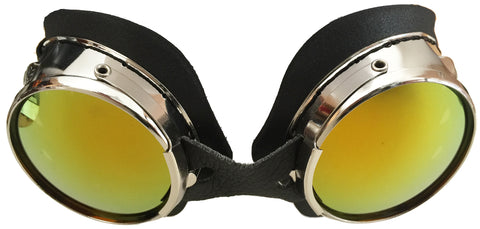Classic Round Lens Moto Goggles Motorcycle Interchangeable Lenses