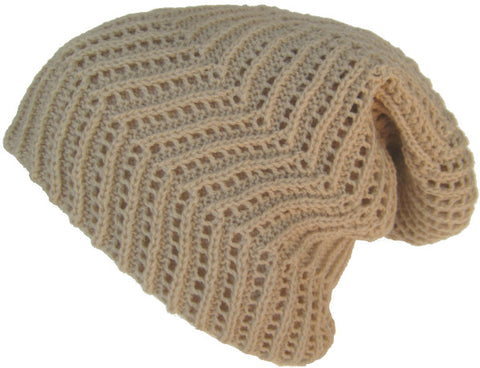Ribbed Slouch Knit Beanie Reverse-able Oversize Cap