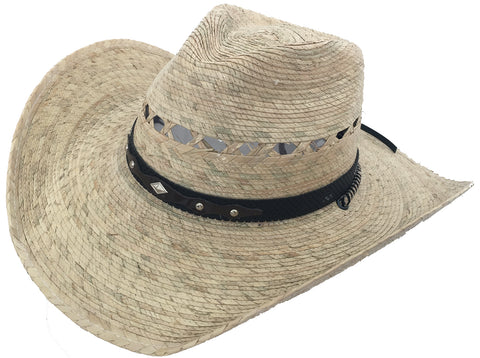 Mexican Moreno Palm C Crown Cowboy Hat Big Brim