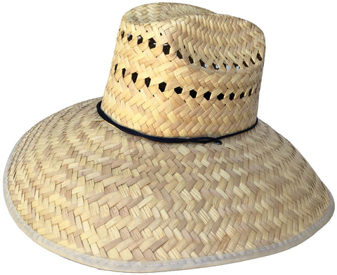 Headchange Straw Lifeguard Hat Western Crown 5" Brim Mexican Palm