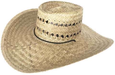 Headchange Straw Lifeguard Hat Gambler Crown 5" Brim Mexican Palm