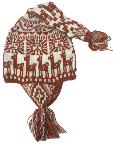 Authentic Chullo Cap Hand Made in Peru 100% Alpaca