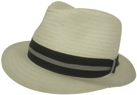 Broner Made in USA Toyo Straw Fedora Panama Style Dress Hat